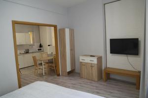 TV a/nebo společenská místnost v ubytování Charles Square Apartments