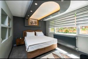 a bedroom with a large bed and a window at Alpacino Apart Hotel in Istanbul