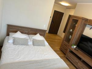 Posteľ alebo postele v izbe v ubytovaní Apartament Garbary 234 parking free