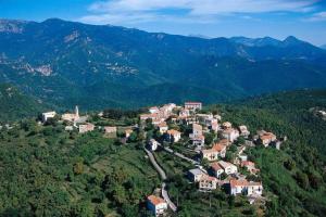 una vista aérea de un pueblo en las montañas en Casa Bonino, en Prunelli-di-Fiumorbo