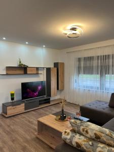 a living room with a couch and a flat screen tv at Apartment Lux Lucis in Livno