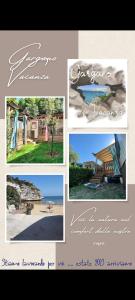 un collage de photos d'une plage et de bâtiments dans l'établissement Gargano Vacanza, à Peschici