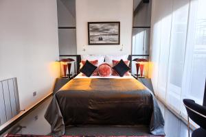 a bedroom with a large bed in a room at Istanbul Irini Seaview House in Istanbul