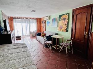 um quarto com uma cama, uma mesa e um sofá em Casa Rural Serafïn, Pet Friendly em Renera