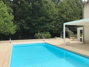 a large blue swimming pool with a pavilion at Séjour à beaubaton in Mignaloux-Beauvoir +10 photos