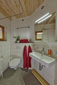 uma casa de banho com um lavatório e um WC em Alb Fe Wo em Sankt Johann