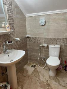 a bathroom with a toilet and a sink at Amazing Villa North Coast Egypt in El Alamein