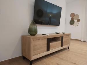 TV a/nebo společenská místnost v ubytování Alojamientos rurales Arbonaida