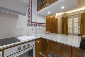 uma cozinha com um lavatório e uma bancada em Tu Casa En Granada ideal para tu familia em Granada