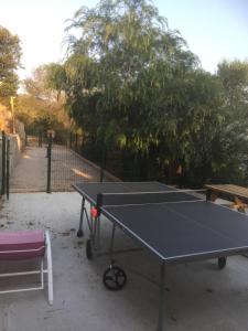 una mesa de ping pong frente a un árbol en IN'D'NOI, en Ajaccio