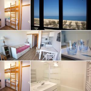 - un collage de photos d'une chambre avec vue sur la plage dans l'établissement Hossegor - Vue Océan - Plage - Couple - Famille, à Soorts-Hossegor