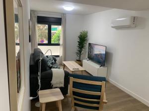 Televízia a/alebo spoločenská miestnosť v ubytovaní Apartamento Central E