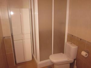 uma casa de banho com um WC e um chuveiro em Apartamento ideal em Guadix