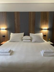 Postel nebo postele na pokoji v ubytování Swiss Plus Hotel