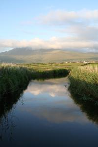 vista para um rio num campo em An Riasc B&B em Ballydavid