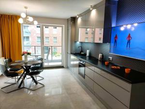 Televízia a/alebo spoločenská miestnosť v ubytovaní MAK Apartment Grobla - free parking - 3 rooms