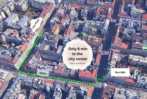 an aerial view of a city with buildings at 2 BR City Apartment in Neubau, 6 min to city center in Vienna