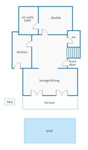 The floor plan of Villa Maria Celia by Villa Plus