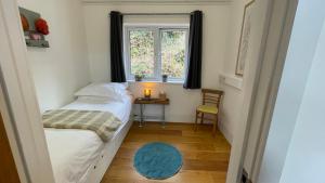 Llandysulにある1 Woodlandsの小さなベッドルーム(ベッド1台、窓付)