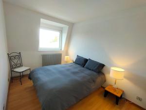 a bedroom with a large bed and a window at Calme Lumineux Spacieux Accueillant in Mulhouse