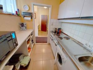 a kitchen with a sink and a stove top oven at Apartment in Bad Mitterndorf - Steiermark 36993 in Bad Mitterndorf