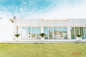 a white building with potted plants in front of it at Authentic Country Home with Incredible Outdoor Area in Xagħra