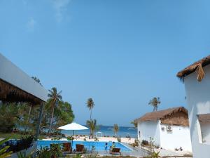 a view of the beach from the resort at Luna Koh Rong in Koh Rong Island