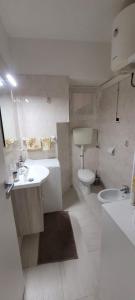 ein Bad mit einem Waschbecken und einem WC in der Unterkunft Bilocale nel cuore di Sanremo in Sanremo