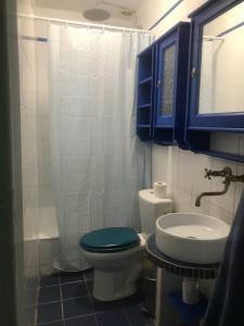 ein Bad mit einem WC und einem Waschbecken in der Unterkunft Studio mitoyen / 2 personnes in Hyères