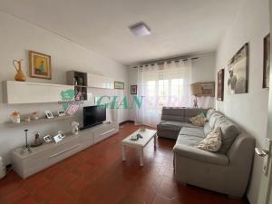 uma sala de estar com um sofá e uma televisão em CorsoItalia43c em San Vincenzo