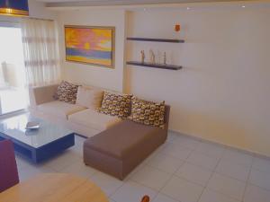 A seating area at Demy's apartment