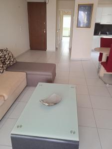 A seating area at Demy's apartment