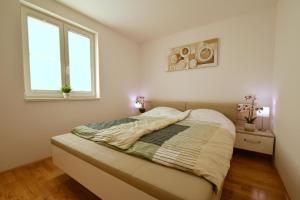 1 dormitorio con cama y ventana en Apartment Lana, en Soline