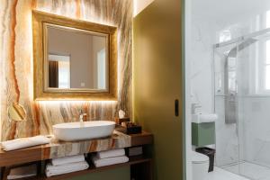 Baðherbergi á Hotel Švicarija - Terme Dobrna