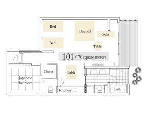 Půdorys ubytování Aoi Hotel Kyoto