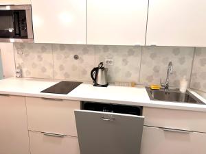 Kuchyň nebo kuchyňský kout v ubytování Smart Apartment
