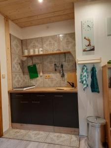 a kitchen with a sink and a counter top at Steinhaus / Kamenny Dum in Zdíkov