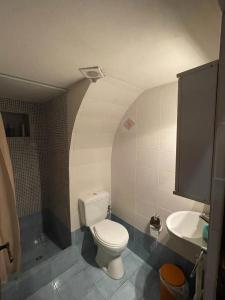 een badkamer met een toilet en een wastafel bij Find your peace in a traditional country house!! in Lagia