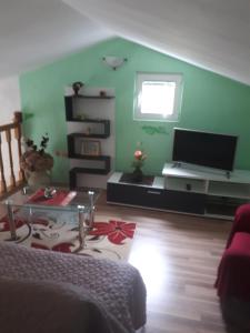 TV a/nebo společenská místnost v ubytování Apartments Makaus