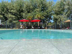 Bazén v ubytování Hotel Restaurant Du Parc Saumur Logis Elégance nebo v jeho okolí