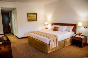サン・クリストバルにあるLidotel San Cristóbalのホテルルーム内のベッドルーム1室(大型ベッド1台付)