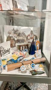 a drawer full of toys in a display case at Casa Pazos, Pedrafita do Cebreiro in Piedrafita