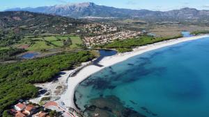 an aerial view of a beach and the ocean at CASA LUCIA , ricarica auto elettrica in Siniscola