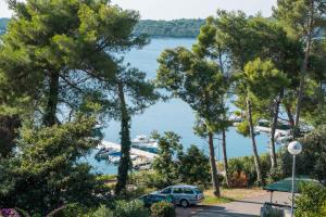 - Vistas al puerto deportivo a través de los árboles en Brunohome - design apartment by the sea en Mali Lošinj