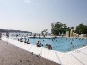 a group of people in a swimming pool at Albatross Mobile Homes on Valamar Camping Lanterna in Poreč