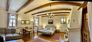 Posteľ alebo postele v izbe v ubytovaní Apartmány Lavander Mikulov