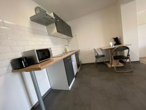 Kuchyň nebo kuchyňský kout v ubytování Ferienwohnung Einstein + 27 fotografií