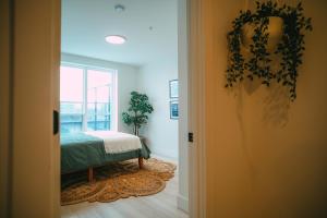 Llit o llits en una habitació de NEW Stylish 2BR Condo with Views in North End