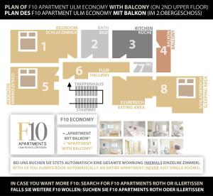 a graphic of a plan of a apartment unit economy with bakery conversions at F10 APARTMENTS Ulm in Ulm