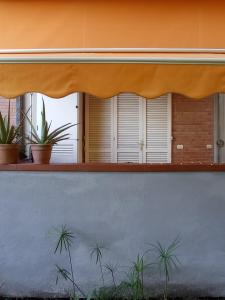 una ventana de un edificio con macetas en A casa di Ale, en Castiglione della Pescaia